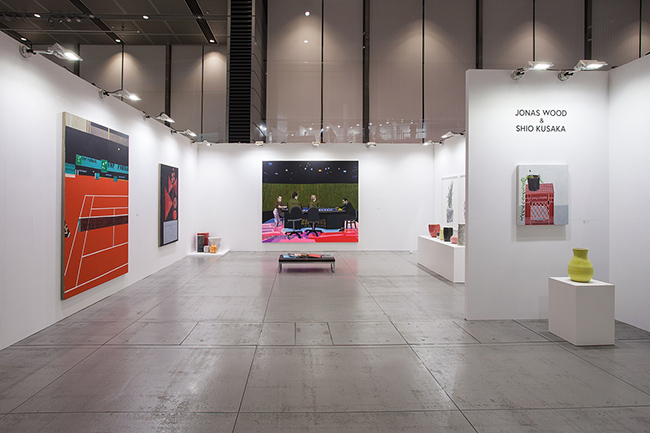 Installation view, artwork, left to right: Jonas Wood, Shio Kusaka