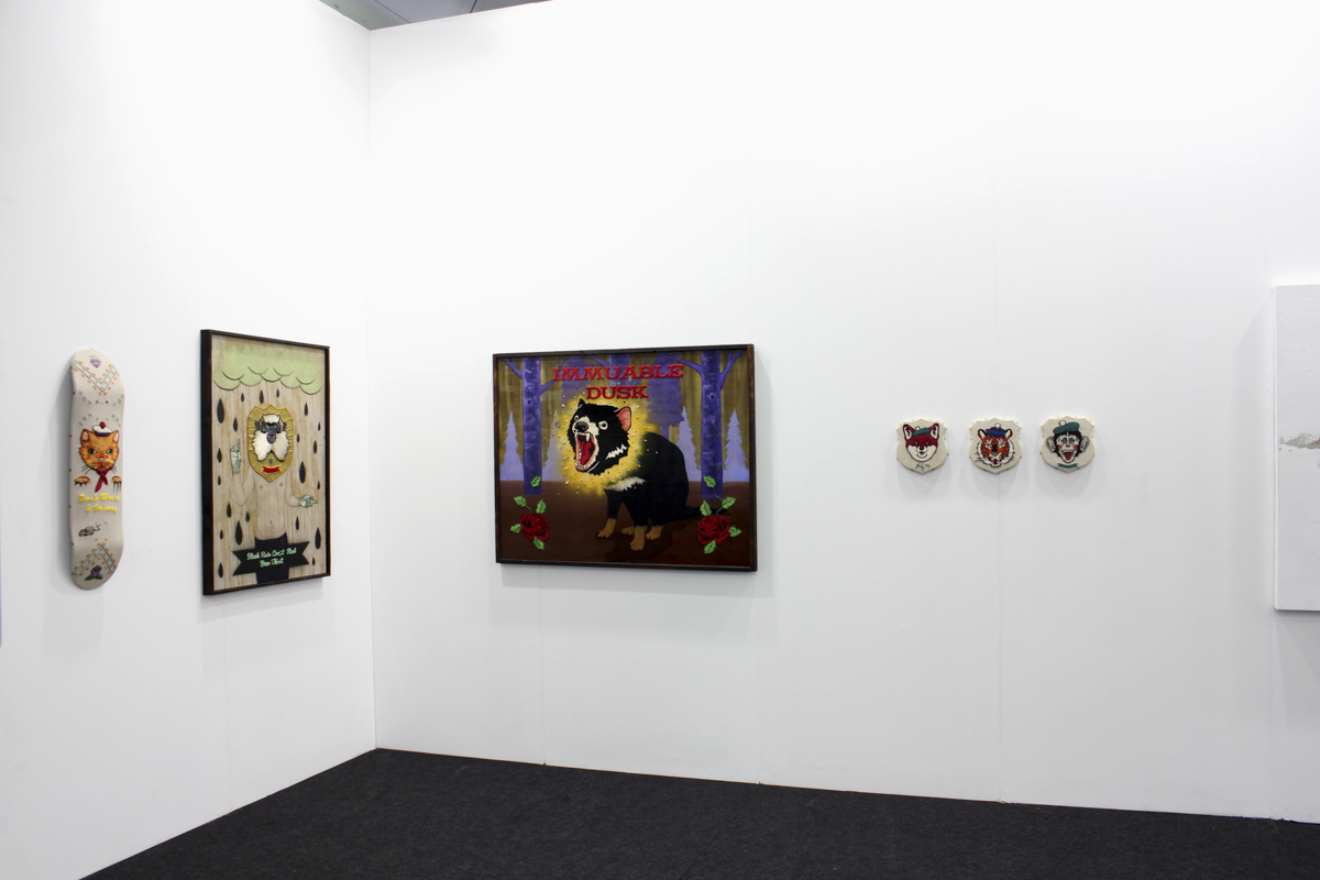 Installation view, artwork, left to right: Koichiro Takagi; Noriyuki Haraguchi