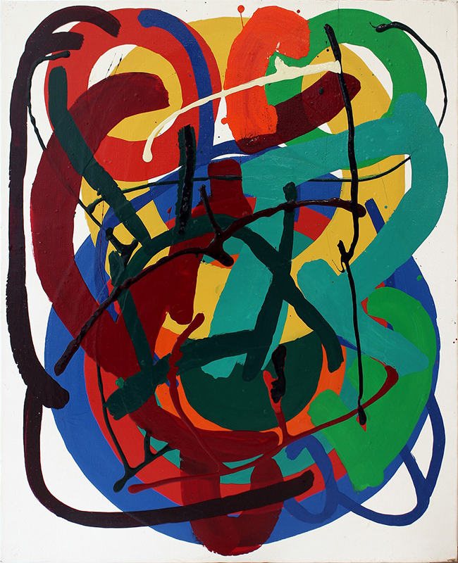 Atsuko Tanaka, <em>Work</em>, 1972, acrylic lacquer on canvas, 65.0 x 53.0 cm