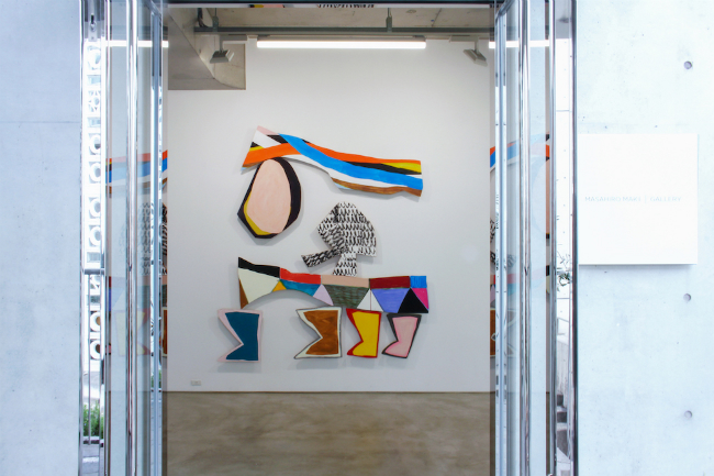 Installation view with Justine Hill, <em>Stilts</em>, 2020