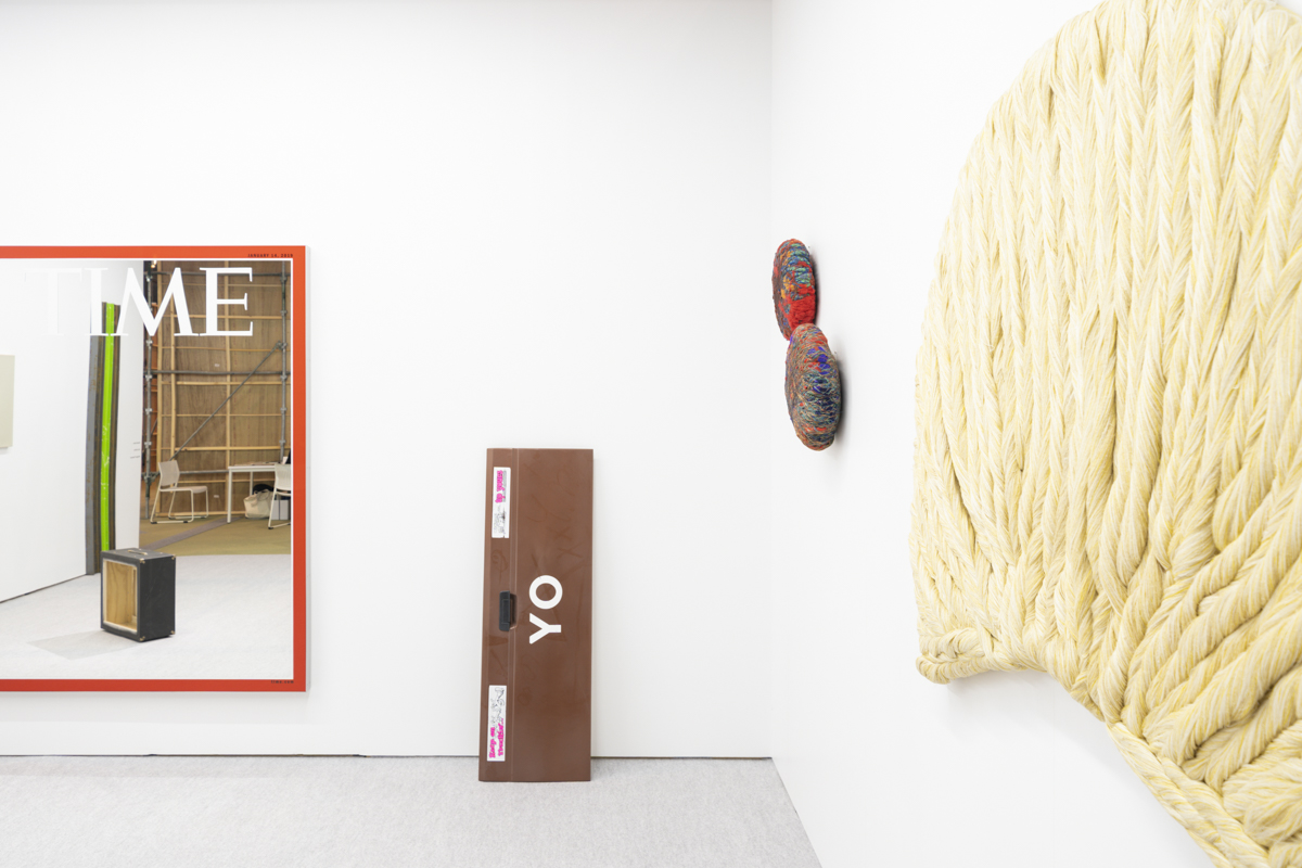 Installation view, artwork, left to right: Mungo Thomson; Kaz Oshiro; Sheila Hicks